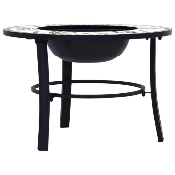 Vatră de foc cu mozaic verde ceramică - 68 cm | Gratis Vatră de foc cu mozaic verde ceramică - 68 cm | Gratis