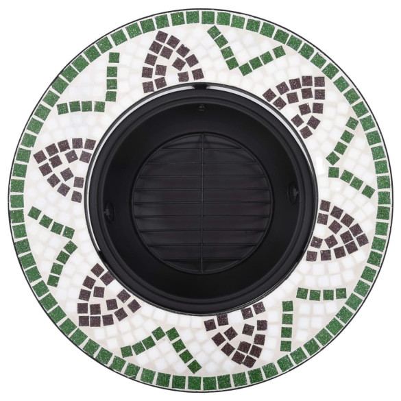 Vatră de foc cu mozaic verde ceramică - 68 cm | Gratis Vatră de foc cu mozaic verde ceramică - 68 cm | Gratis