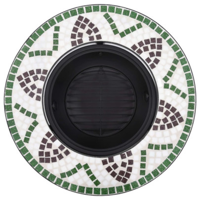 Vatră de foc cu mozaic verde ceramică - 68 cm | Gratis
