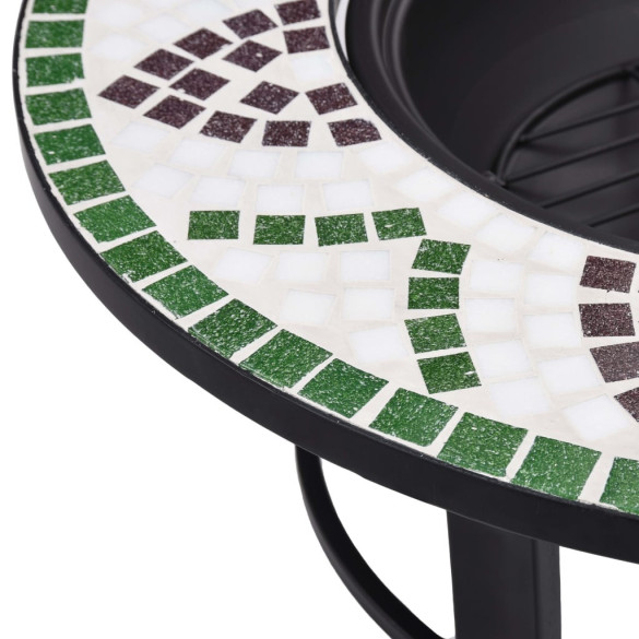 Vatră de foc cu mozaic verde ceramică - 68 cm | Gratis Vatră de foc cu mozaic verde ceramică - 68 cm | Gratis