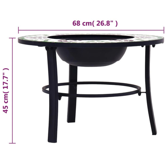 Vatră de foc cu mozaic verde ceramică - 68 cm | Gratis Vatră de foc cu mozaic verde ceramică - 68 cm | Gratis