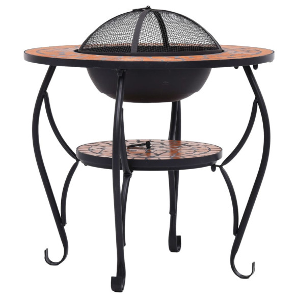 Masă cu Vatră de Foc Mozaic Cărămiziu - 68 cm Ceramică Masă cu Vatră de Foc Mozaic Cărămiziu - 68 cm Ceramică