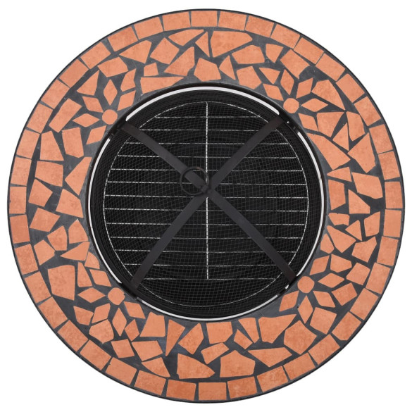 Masă cu Vatră de Foc Mozaic Cărămiziu - 68 cm Ceramică Masă cu Vatră de Foc Mozaic Cărămiziu - 68 cm Ceramică