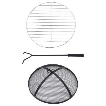 Masă cu Vatră de Foc Mozaic Cărămiziu - 68 cm Ceramică