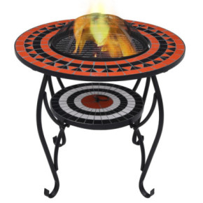 Masă cu Vatră de Foc Mozaic Ceramică - Încălzire Grădină