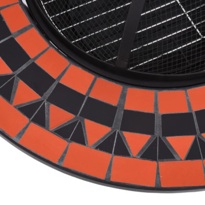 Masă cu Vatră de Foc Mozaic Ceramică - Încălzire Grădină