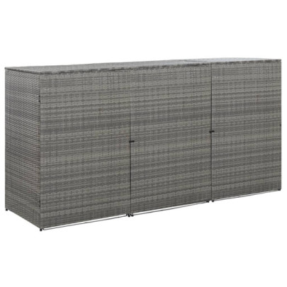Magazie de pubele triplă - antracit - 229x78x120 cm - poliratan