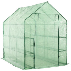Seră înaltă cu 12 rafturi - 143x214x196 cm - Oțel