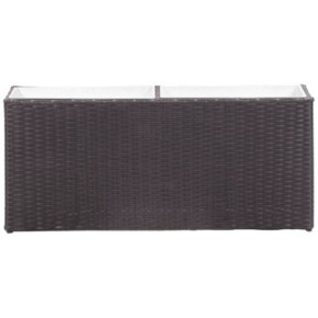 Strat Înălțat Grădină Poliratan cu 2 Ghivece Zinc Negru 2