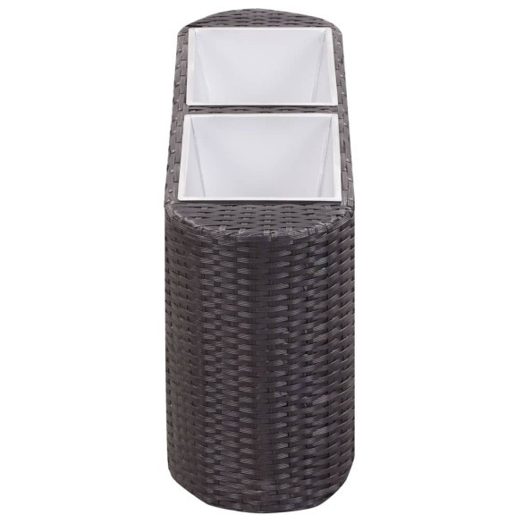 Strat Înălțat Grădină Negru 80x25x40 cm Poliratan cu Zinc