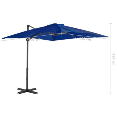 Umbrelă în Consolă Albastru Azur 250x250 cm - Livrare Gratuită