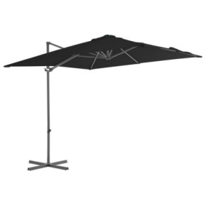 Umbrelă Grădină Consolă - Oțel Negru 250x250 cm - Livrare Gratuită