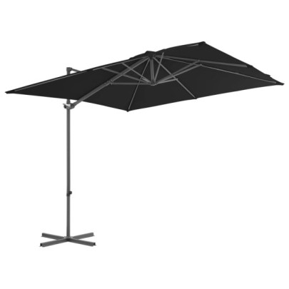 Umbrelă Grădină Consolă - Oțel Negru 250x250 cm - Livrare Gratuită