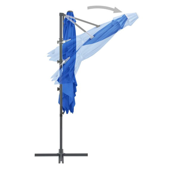 Umbrelă în Consolă - Oțel - Albastru Azur - 250x250 cm Umbrelă în Consolă - Oțel - Albastru Azur - 250x250 cm