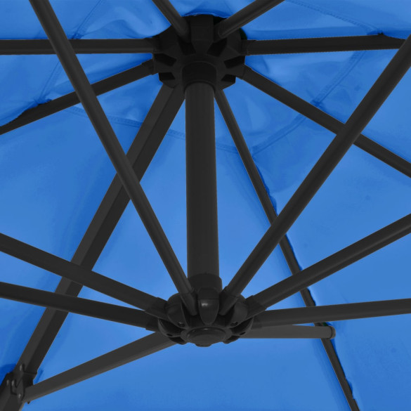 Umbrelă în Consolă - Oțel - Albastru Azur - 250x250 cm Umbrelă în Consolă - Oțel - Albastru Azur - 250x250 cm