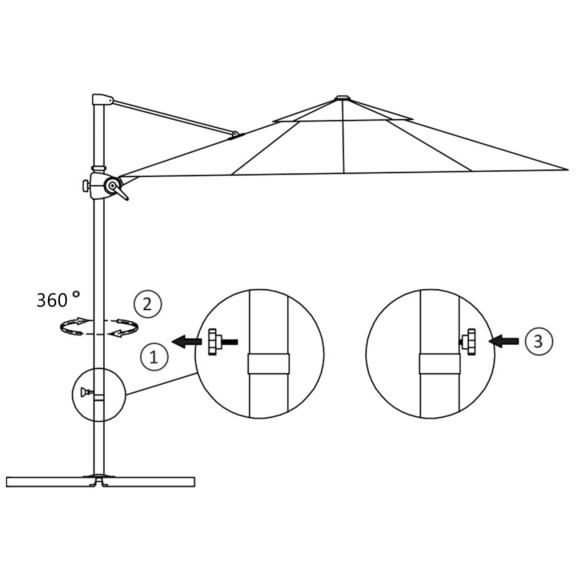 Umbrelă în Consolă - Oțel - Albastru Azur - 250x250 cm Umbrelă în Consolă - Oțel - Albastru Azur - 250x250 cm