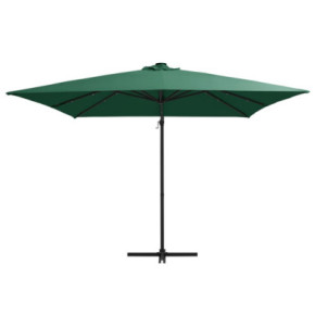 Umbrelă LED în consolă - Oțel verde, 250x250 cm 2