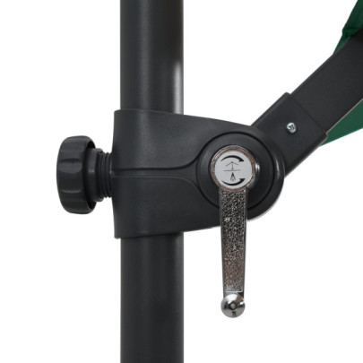 Umbrelă LED în consolă - Oțel verde, 250x250 cm