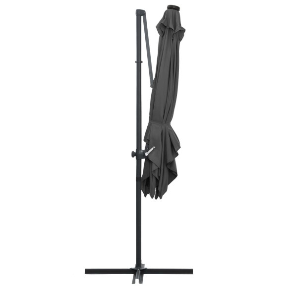 Umbrelă Consolă cu LED - Oțel Antracit - 250x250 cm