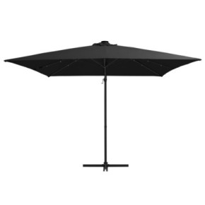 Umbrelă în Consolă cu LED - Oțel Negru - 250x250 cm 2
