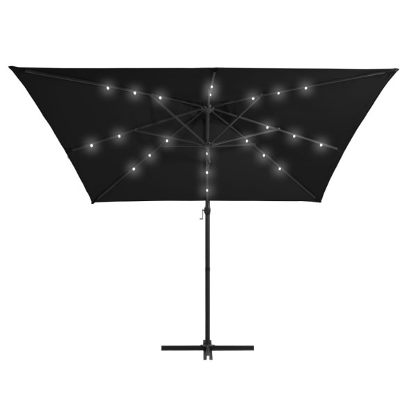 Umbrelă în Consolă cu LED - Oțel Negru - 250x250 cm