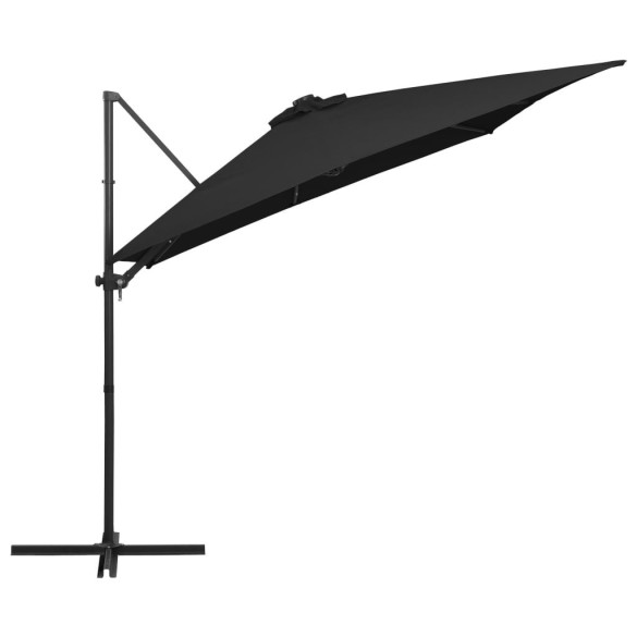 Umbrelă în Consolă cu LED - Oțel Negru - 250x250 cm