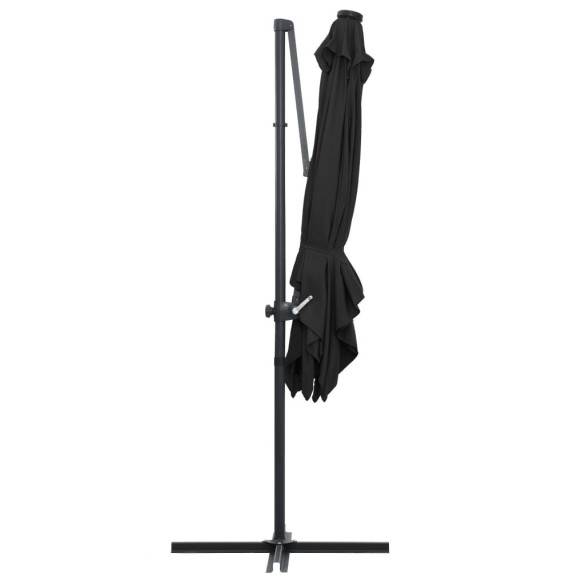 Umbrelă în Consolă cu LED - Oțel Negru - 250x250 cm