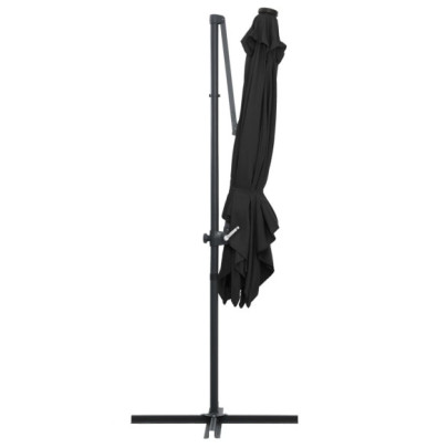 Umbrelă în Consolă cu LED - Oțel Negru - 250x250 cm