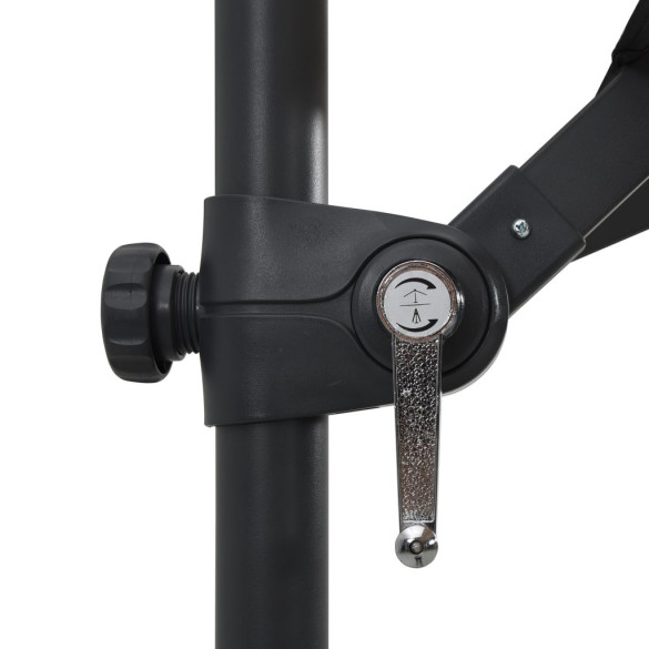 Umbrelă în Consolă cu LED - Oțel Negru - 250x250 cm