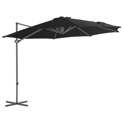 Umbrelă Consolă Grădină Oțel Negru 300 cm | Livrare Gratuită
