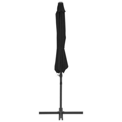Umbrelă Consolă Grădină Oțel Negru 300 cm | Livrare Gratuită