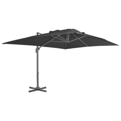 Umbrelă Consolă Aluminiu 4x3 m Negru - Livrare Gratuită