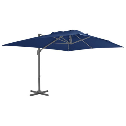 Umbrelă în consolă din aluminiu - Albastru azur - 4x3 m