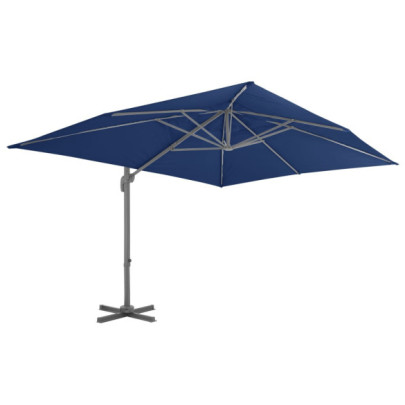 Umbrelă în consolă din aluminiu - Albastru azur - 4x3 m