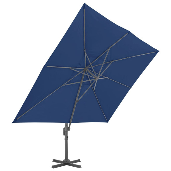 Umbrelă în consolă din aluminiu - Albastru azur - 4x3 m