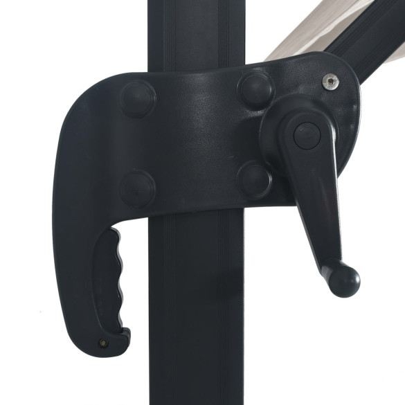 Umbrelă Consolă cu LED, Aluminiu Nisipiu, 400x300cm