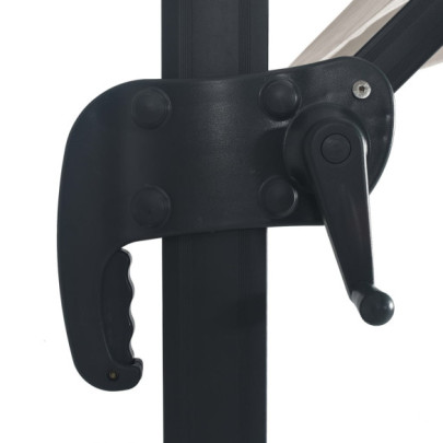 Umbrelă Consolă cu LED, Aluminiu Nisipiu, 400x300cm