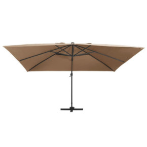 Umbrelă în Consolă cu LED 400x300cm - Aluminiu Taupe | Livrare Gratuită 2