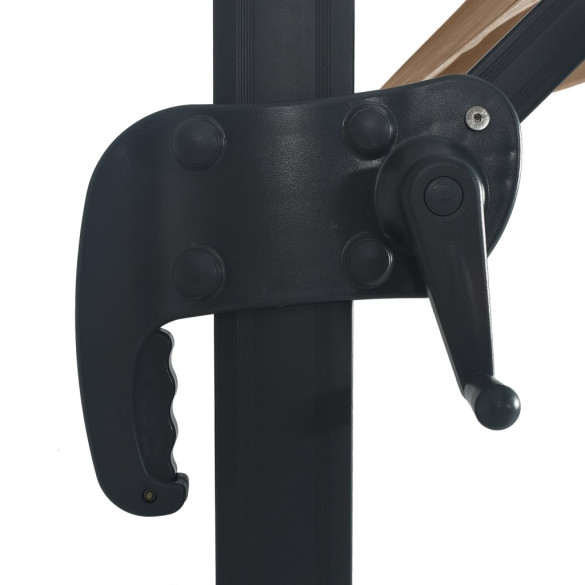 Umbrelă în Consolă cu LED 400x300cm - Aluminiu Taupe | Livrare Gratuită