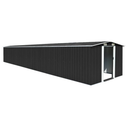 Șopron de grădină - antracit - 257x779x181 cm - oțel galvanizat