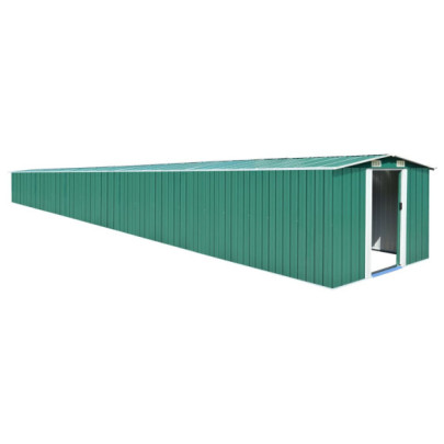 Șopron de grădină - verde - 257x990x181 cm - oțel galvanizat