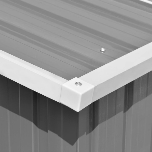 Șopron Grădină Gri Oțel Galvanizat 257x990cm | Livrare Gratuită