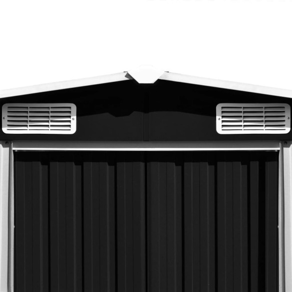 Șopron Grădină Antracit - Oțel Galvanizat, 257x990x181 cm