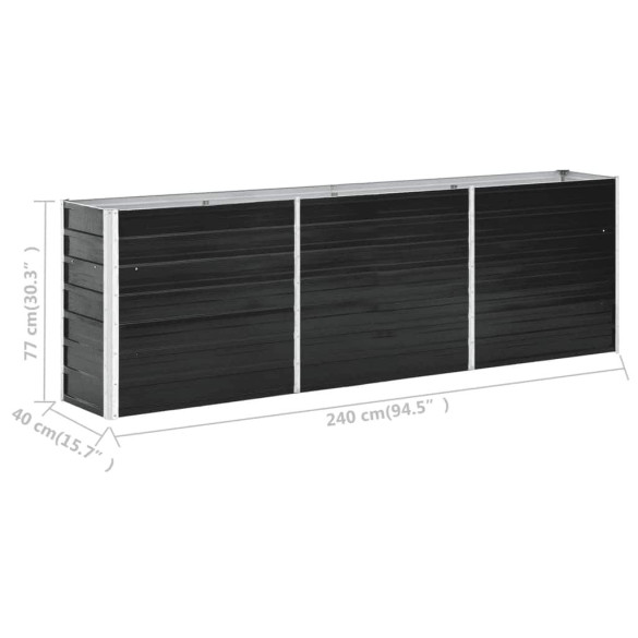 Strat Înălțat Grădină Antracit 240x40x77 cm - Oțel Galvanizat