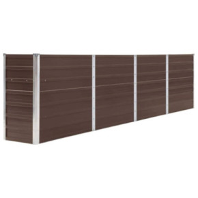 Strat Înălțat Grădină - Oțel Galvanizat, Maro - 320x40x77 cm 2