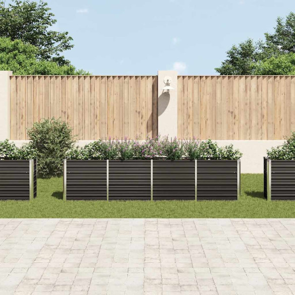 Strat Înălțat Grădină Antracit - Oțel Galvanizat 320x40x77 cm