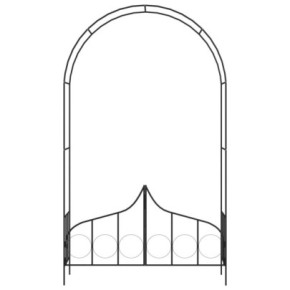Arcadă Grădină Fier cu Poartă - Negru | Livrare Gratuită 2