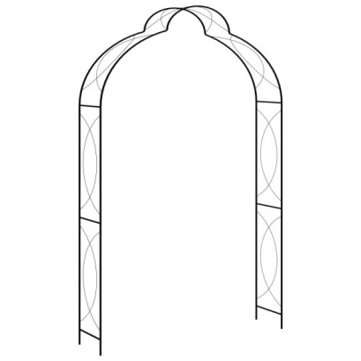 Arcadă de grădină - negru - 150 x 34 x 240 cm - fier