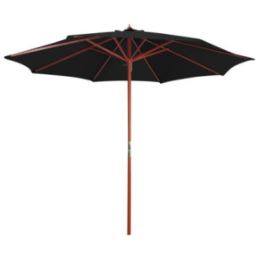 Umbrelă de Soare din Lemn Negru | Protecție UV | Livrare Gratuită