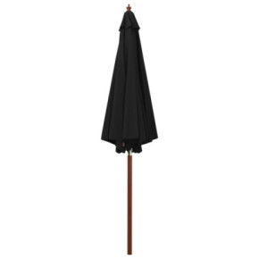 Umbrelă de Soare din Lemn Negru | Protecție UV | Livrare Gratuită 2